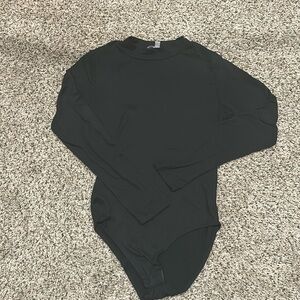 black body suit long sleeve with mock neck